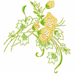 Flowers And Tree Embroidery Design 5